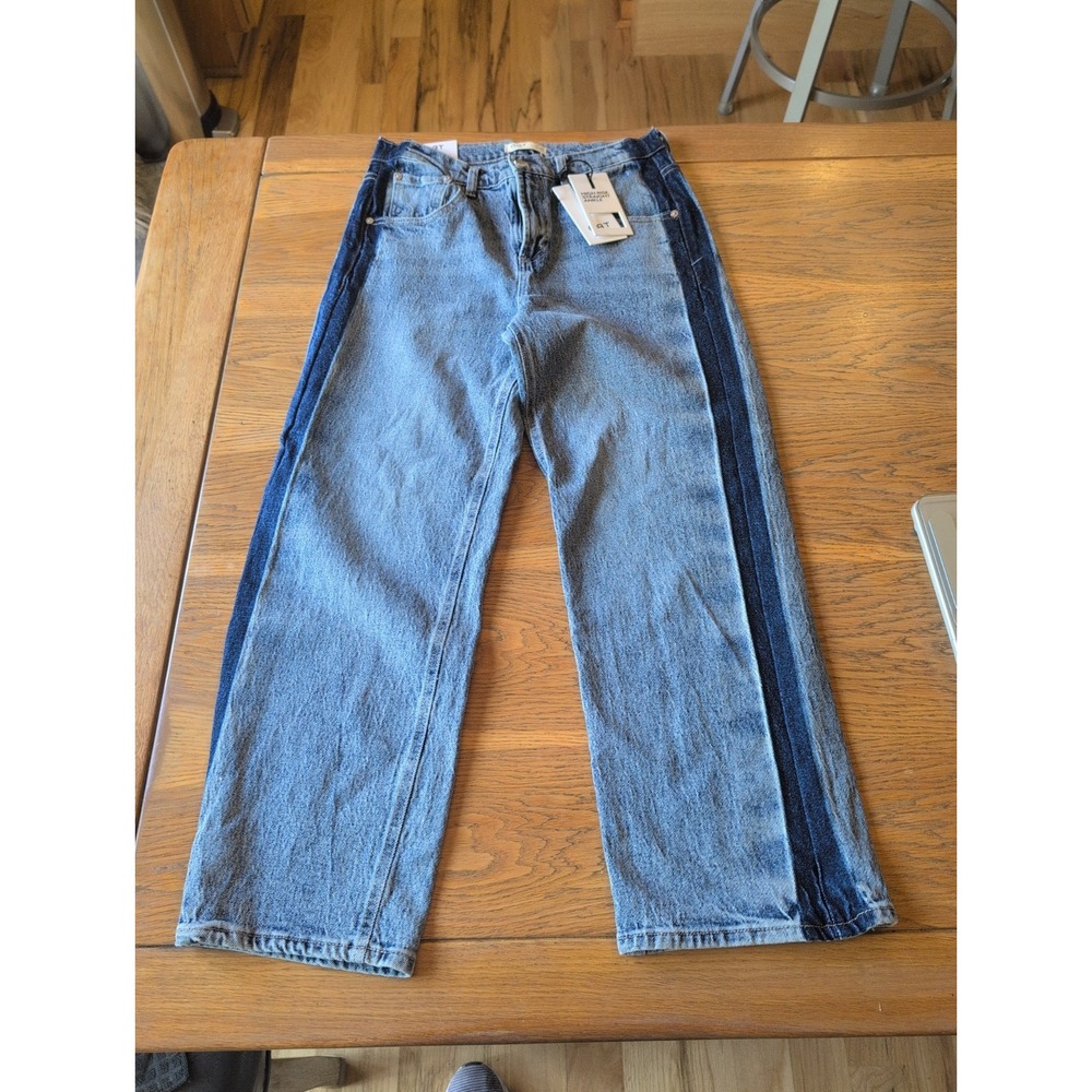 OAT New York Jeans Women's 8/29 High Rise Blue 2 Tone Straight Leg Ankle New Tag